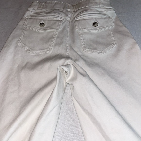 Spanx Stretch Twill Cropped Wide Leg Pull On White Pants Womens Size‎ Small - Picture 5 of 11